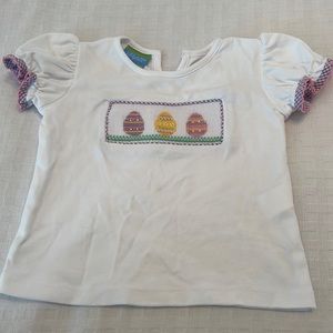 Little Girls Smocked Easter Shirt